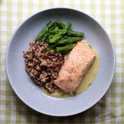 Low Carb - Lemon Salmon with Wild Rice & Green Beans