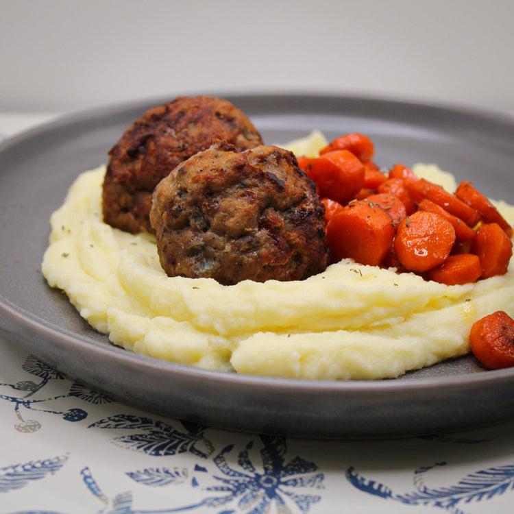 Low Carb - Meatballs, Mashed Potatoes & Balsamic Carrots