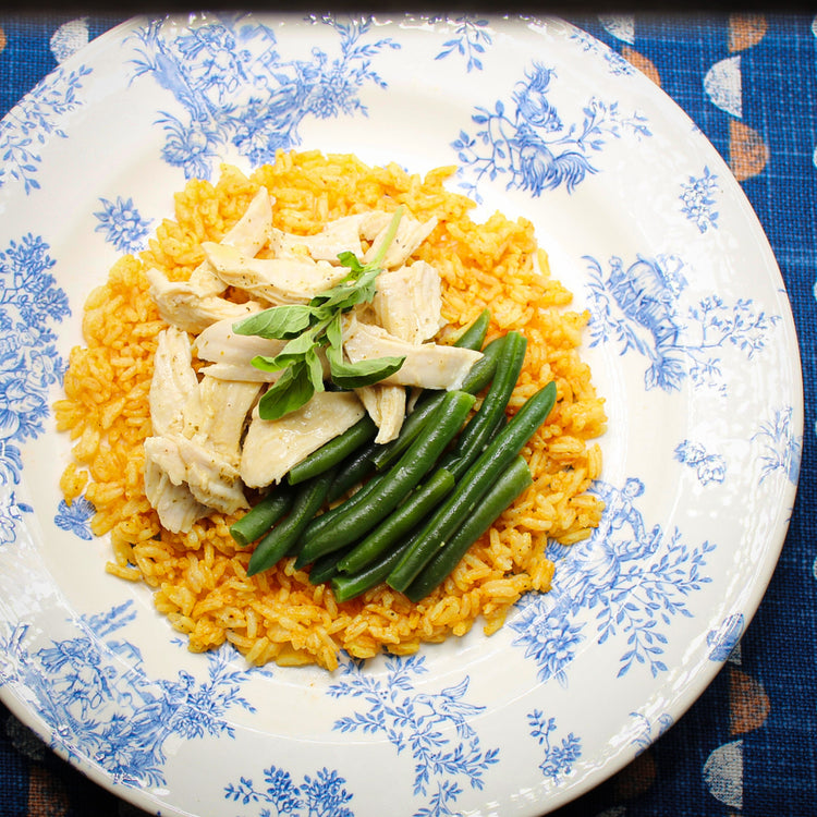 Low Carb - Mojo Chicken with Yellow Rice & Green Beans