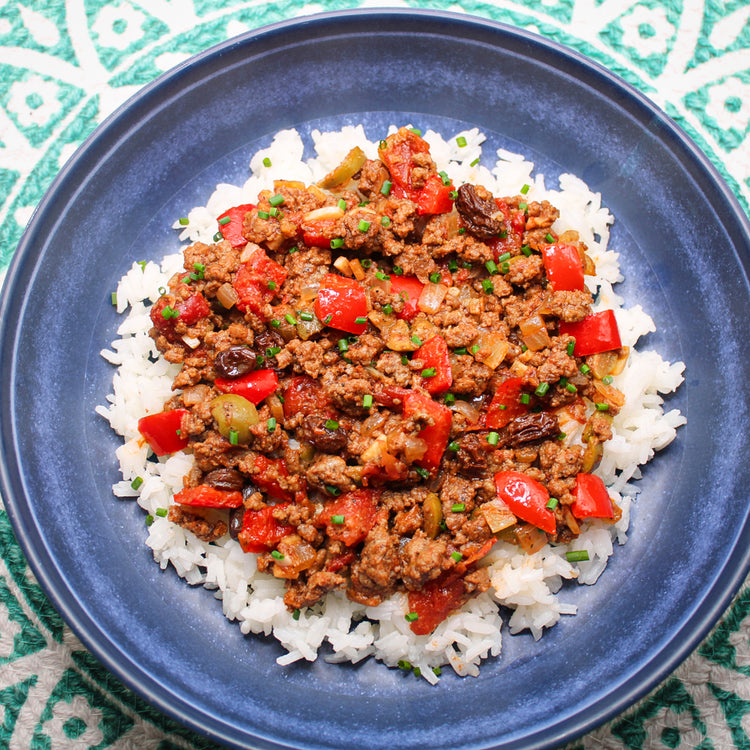Low Carb - Cuban Picadillo with Rice & Zucchini