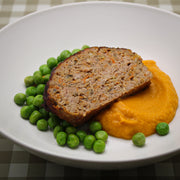 Low Carb - Turkey Meatloaf with Mashed Sweet Potato & Peas